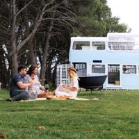 Sun setting over the vineyards and d’Arenberg Cube in McLaren Vale 