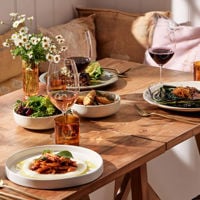 A table of fresh food at Fiore restaurant