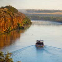 Younghusband houseboat floating along the River Murray 